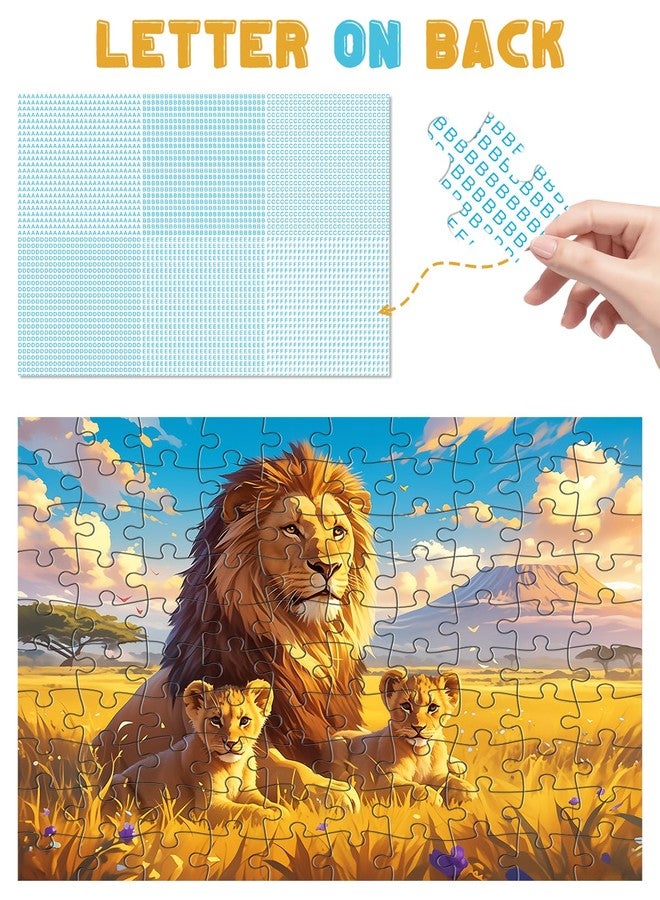 Yigney 100 Piece Puzzles for Kids - Ages 4-6 6-8 8-10 Year Old - Lions, Cats, Pandas, Tigers, Dogs, Turtles, 6-Pack Jigsaw Puzzles for Kids Learning Educational Toys for Boys and Girls - Image 4